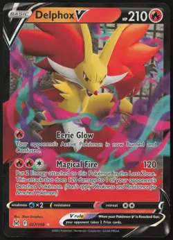 Delphox V 027/196 Holo V Rare Lost Origin Pokemon Holo Near Mint - Image 1