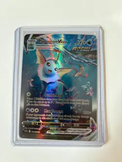 2021 Pokemon TCG Vaporeon VMAX Promo Full Art Rapid Strike Holo SWSH182 English - Image 1