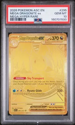 2026 POKEMON ASCENDED HEROES MEGA HYPER RARE #295 MEGA DRAGONITE EX PSA 10 - Image 1