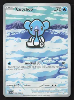 Cubchoo Illustration Rare Holofoil BLK 109/086 NM Pokemon TCG - Image 1