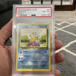 SQUIRTLE PSA 8 2000 POKEMON TCG Base II Near Mint - Mint #93 - Image 1