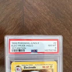 1999 Pokemon TCG Electrode 1st Edition Jungle Holo 02/64 PSA 8 Holo Rare - Image 3