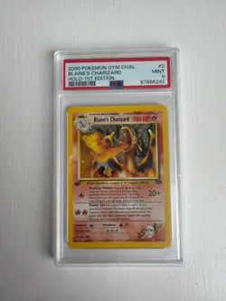 2000 POKEMON GYM CHALLENGE HOLO-1ST EDITION #2 BLAINE'S CHARIZARD PSA 9 - Image 1