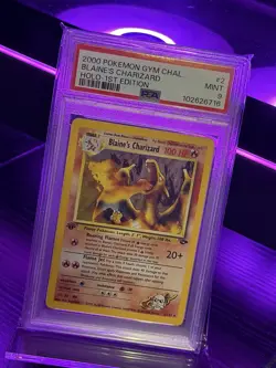 Blaine's Charizard 1st Edition 2/132 PSA 9 MINT 2000 Gym Challenge Pokemon - Image 1