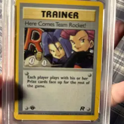 HERE COMES TEAM ROCKET! HOLO 15/82 1ST EDITION ROCKET POKEMON PSA 9 - Image 3