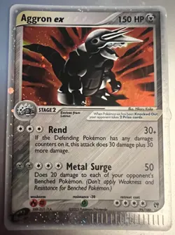 2003 Pokemon EX Sandstorm Aggron EX Holo SWIRL #95 - Image 1