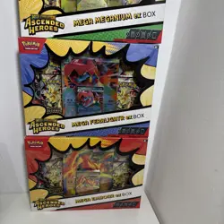 Pokemon Mega Evolution AH Mega Emboar Feraligatr Megnium ex boxes x 3 - Image 3