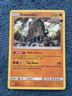 Stakataka 106/214 Holo Rare Unbroken Bonds Pokemon Reverse Holo Lightly Played - Image 1