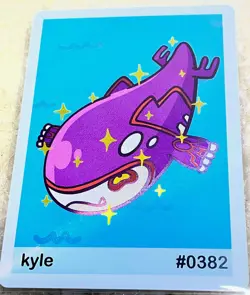 Pookiemoot Gen 3 - Shiny Rare Kyle (Kyogre) #0382 - Pokemon Fan Art Non TCG - Image 1