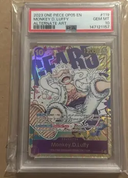 2023 One Piece Enlgish OP05 #119 Monkey D. Luffy Alternate Art PSA 10 GEM MINT - Image 1