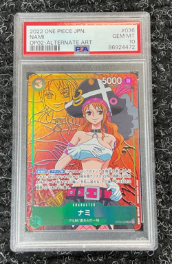 2022 One Piece OP02 Nami #036 Alternate Art PSA 10 GEM MINT Japanese - Image 1