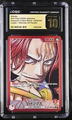✨✨ CGC 10 Pristine One Piece Shanks L Alt Leader OP09-001 Japanese Emperors - Image 1