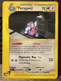 Pokemon TCG Porygon2 Aquapolis Non-Holo Rare Card 28/147 LP/MP - Image 1