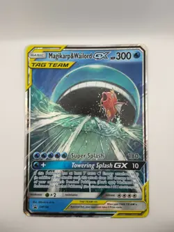 Magikarp & Wailord GX SM166 Jumbo TAG TEAM Promo Pokemon Card LP - Image 1