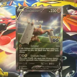 Pokemon Cards Conkeldurr V 074/078 Pokemon GO Rare Ultra NM - Image 1