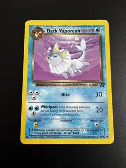 Dark Vaporeon 45/82 Team Rocket Uncommon Pokemon Card MP - Image 1