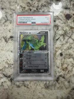 Pokemon Tyranitar EX 2005 Unseen Forces Holo Card 111/115 PSA 1 LOW POP! - Image 1