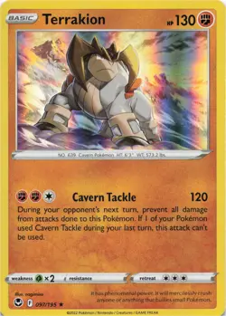 Pokemon - Terrakion #097/195 - SWSH12: Silver Tempest Holo - Image 1