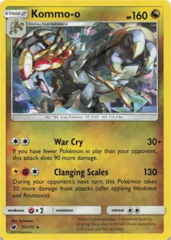 Pokemon - Kommo-o - 77/111 (Cracked Ice Holo) #077/111 - Deck Exclusives Holo - Image 1
