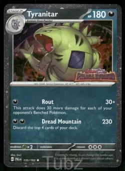 Tyranitar (Paldea Evolved Stamp) 135/193 Holo Pokemon NM - Image 1