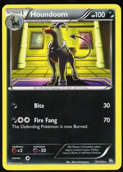 Houndoom 75/124 Rare Dragons Exalted Pokemon Moderately Played - Image 1