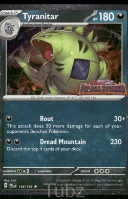 Tyranitar (Paldea Evolved Stamp) 135/193 Holo Pokemon NM - Image 1