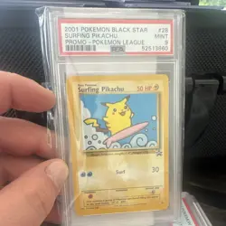 Nintendo 2001 Pokemon Black Star Promo Surfing Pikachu 28/53 PSA 9 English - Image 1