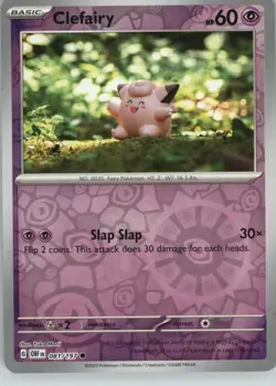 Clefairy 081/197 Common Obsidian Flames Pokemon Reverse Holo Near Mint - Image 1