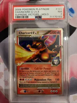 2009 Pokemon Platinum Supreme Victors Charizard G LV.X Holo #143/147 PSA 7 - Image 1
