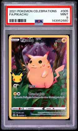2021 POKEMON CELEBRATIONS #005 FULL ART FA PIKACHU 005/025 STAMP STAR PSA 9 - Image 1