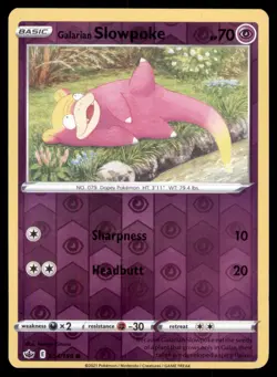 Galarian Slowpoke 054/198 Common Chilling Reign Pokemon TCG Reverse Holo NM - Image 1