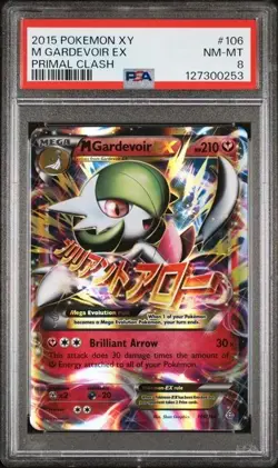 2015 Pokemon XY Primal Clash M Gardevoir EX 106 PSA 8 - Image 1