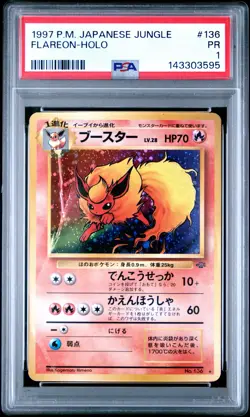 1997 POKEMON JAPANESE JUNGLE #136 FLAREON-HOLO PSA 1 - Image 1