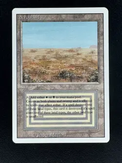 MtG Revised Scrubland - NM Condition - B/W Magic Dual Land - Image 1