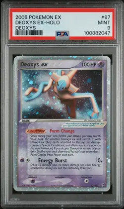 Pokemon Deoxys EX Holo EX DEOXYS #97 2005 PSA 9 Mint Low Pop New Cert Arita - Image 2