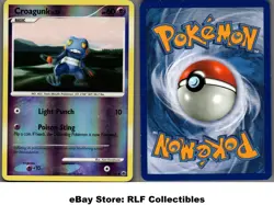 2008 Pokemon, D&P Majestic Dawn, #60/100 Croagunk, Reverse Holo Common - Image 1