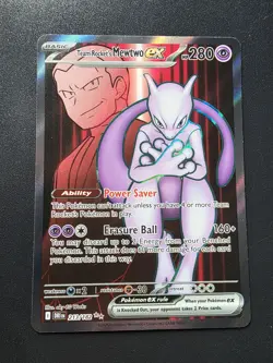 Team Rockets Mewtwo EX 213/182 Destined Rivals Mint Condition Pokemon TCG - Image 1