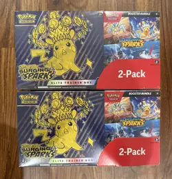 Pokemon Surging Sparks ETB + Booster Bundle Costco 2-pack Sealed x2 (Lot of 2) - Image 1