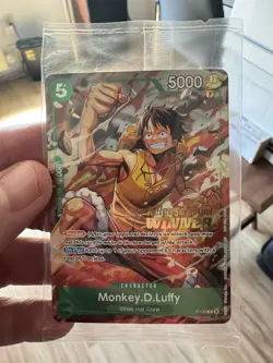 Monkey.D.Luffy P-135 Winner Stamp OP16 Pre-Release Event Promo Card Sealed - Image 1
