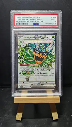Teal Mask Ogerpon ex 166 Sv: Scarlet & Violet Black Star Promo Card PSA 9 - Image 1