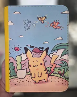Vaultx 4 Pocket - 160 Card - Zipper Pokemon TCG Card Binder Album Pikachu Yellow - Image 1