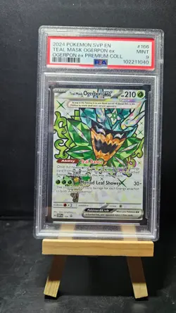Teal Mask Ogerpon ex 166 Sv: Scarlet & Violet Black Star Promo Card PSA 9 - Image 1