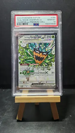 Teal Mask Ogerpon ex 166 Sv: Scarlet & Violet Black Star Promo Card PSA 10 - Image 1