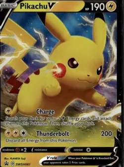 Pikachu V Promo SWSH: Sword & Shield Promo Cards SWSH061 Lightning Holo Pokemon - Image 1