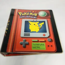 Vintage 1999 Pokemon TCG Card Binder Pokedex Pikachu Rare HTF Nintendo Official - Image 1