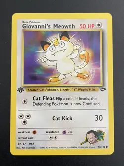 Giovanni's Meowth | 74/132 | 1st Edition | Gym Challenge | Pokemon Card | NM - Image 1