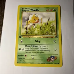Koga's Weedle 82/132 Gym Challenge 1st Edition Pokemon Card - Image 1