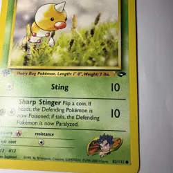 Koga's Weedle 82/132 Gym Challenge 1st Edition Pokemon Card - Image 5