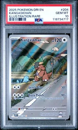 2025 POKEMON DRI EN DESTINED RIVALS #204 KANGASKHAN ILLUSTRATION RARE PSA 10 - Image 1