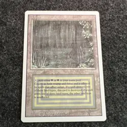 MTG Bayou Revised Dual Land White Border Vintage Magic The Gathering LP - Image 1